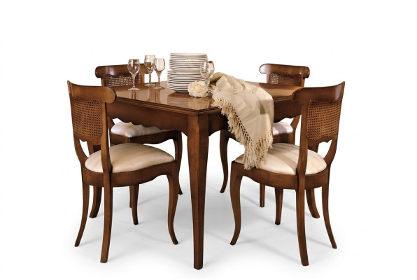 Chaises design Lehn 4x Ensemble de chaises baroques en bois Siège classique Rembourrage Suite