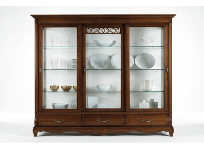 Vitrine armoire en verre Vitrine Armoires étagère en bois Système de garde-robe Étagères Salon