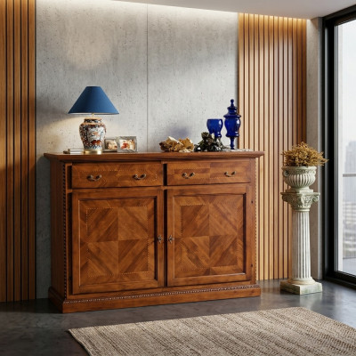 Commode Meuble en bois massif Commode Bahut Buffet Brun Bahuts Armoire