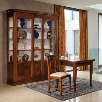 Vitrine Meuble de salon Buffet en bois massif Vitrines Armoire en verre Bois massif