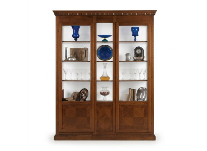 Vitrine Meuble de salon Buffet en bois massif Vitrines Armoire en verre Bois massif