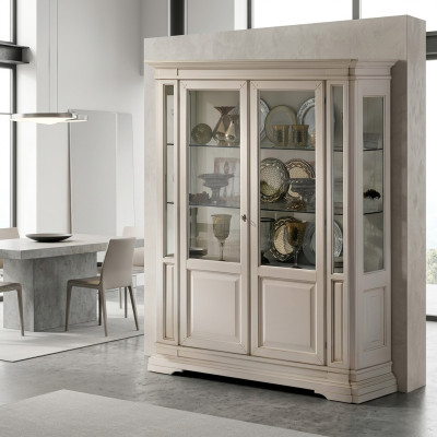 Mobilier de salon Buffet en bois massif Vitrines Armoire en verre Vitrine en bois massif