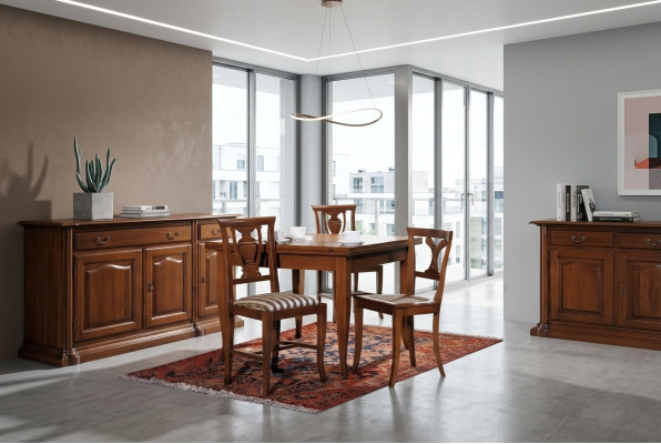 Tables à manger italiennes Table Tables en bois Meubles Table à manger Style antique en bois massif