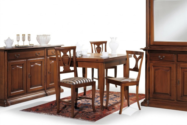 Tables à manger italiennes Table Tables en bois Meubles Table à manger Style antique en bois massif