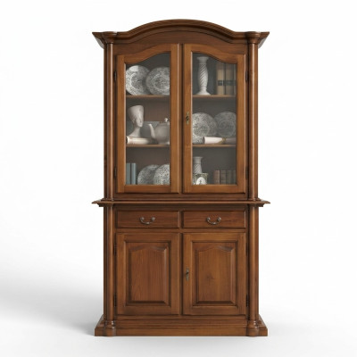 Vitrines en bois Armoire en verre Buffet en bois massif Meuble de salon Bibliothèque en bois massif