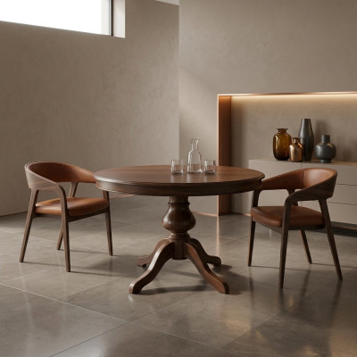 Salle à manger Tables Meubles ronds Table à manger de luxe Table ronde en bois massif Italie nouvelle