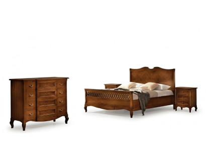 Lit Table de chevet Commode 4 pcs. Ensemble de chambre à coucher Design Classique Lits de luxe neufs