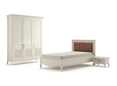 Meubles lit nouveau Table de chevet 3 pièces Ensemble de chambre Design Art Déco Lits de luxe