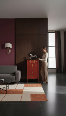 Armoire en bois Commode Buffet Bahut Brun Coffres de tiroirs Bahuts Massif