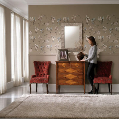 Ensemble Commode Miroir Commodes Bois Art déco Luxe Design Salon Suite 4 pièces