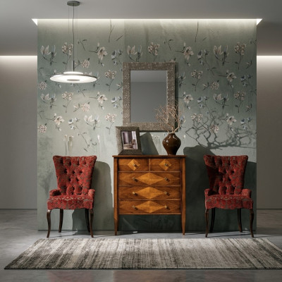 Ensemble Commode Miroir Commodes Bois Art déco Luxe Design Salon Suite 4 pièces