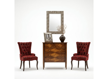 Ensemble Commode Miroir Commodes Bois Art déco Luxe Design Salon Suite 4 pièces