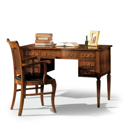 Chaise de bureau en bois avec accoudoirs Bureau Mobilier de bureau Italien 2 pcs neuf