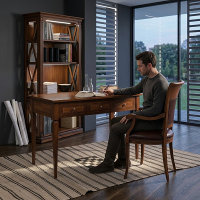 Mobilier de bureau en ensemble : Bureau et Fauteuil - Duo élégant pour un travail efficace