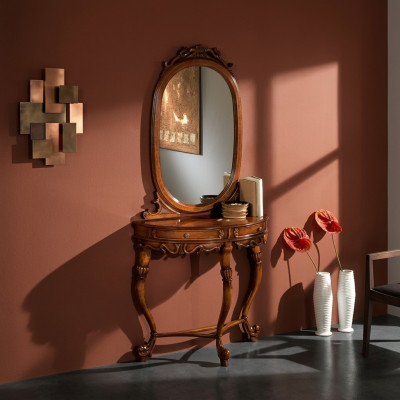 Tables consoles Table Side Chambre Bois Miroir + Commode console Commodes