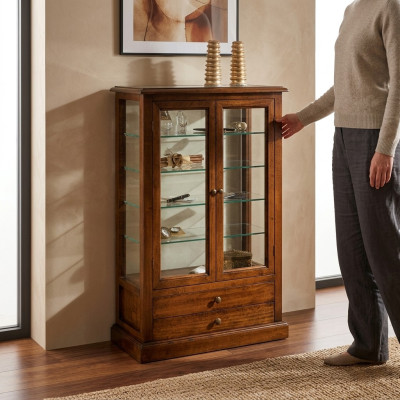 Meubles de salon en bois massif Vitrines Armoire en verre Buffet en bois massif Vitrine