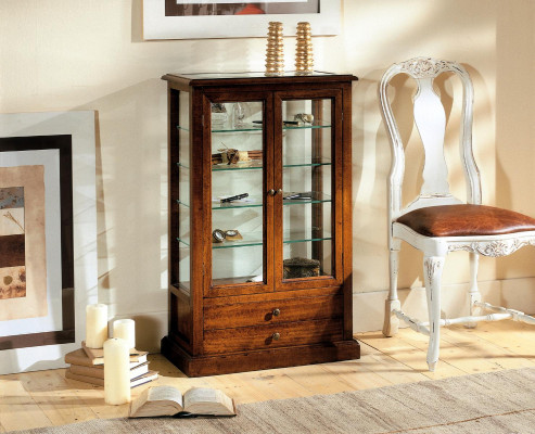 Meubles de salon en bois massif Vitrines Armoire en verre Buffet en bois massif Vitrine