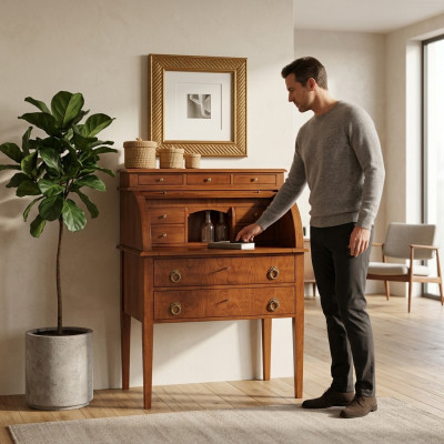 Secrétaires bureaux tables en bois massif nouveau style antique meubles italiens.