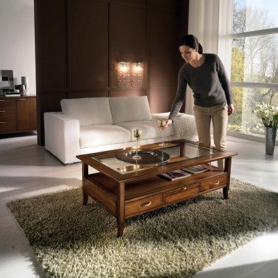 Table d'appoint Tables d'appoint Canapé Moderne 130cm Design Table basse carrée Table en bois neuve
