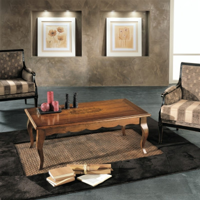 Salon Tables Baroque Bois Tables Basses Solides Classique Table Basse en Bois