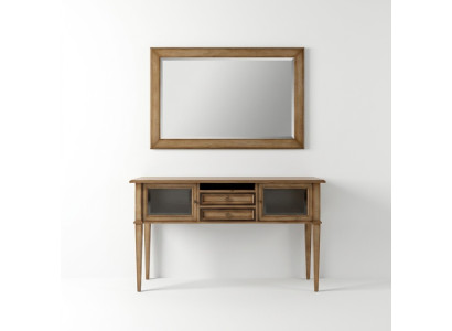 Style campagnard Console Coiffeuse avec Miroir Table console Marron