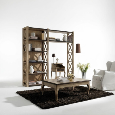 Étagère à livres Tablette Étagère Armoire 2 pièces Mobilier de bureau Bureau en bois massif