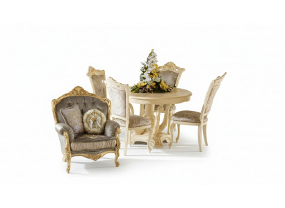 Ensemble de meubles Ensemble Table à manger 4 chaises Mobilier de salle à manger de luxe Groupe de mobilier italien 5 pièces