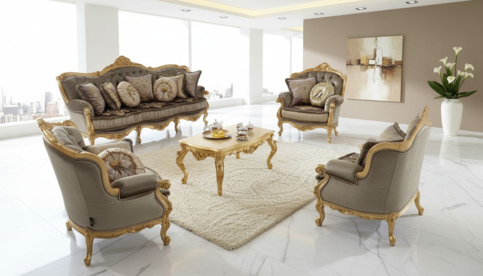 Canapé Ensemble de canapés 3 2 1 1 Fauteuil relax Canapé rembourré Ensemble de designers NeuTextil