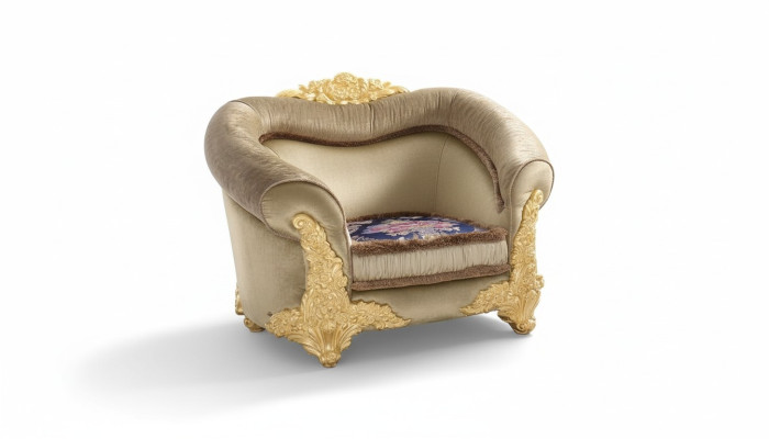 1 Fauteuil Design Art Déco 1 place Recouvert de tissu Club neuf Relaxation Tissu Salon