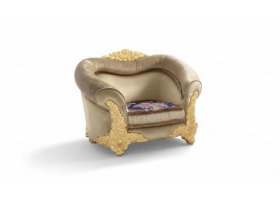 1 Fauteuil Design Art Déco 1 place Recouvert de tissu Club neuf Relaxation Tissu Salon