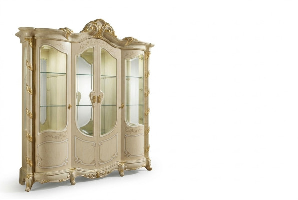 Armoire En bois massif Bahut Vitrine Salon Meubles En bois massif Vitrines en verre