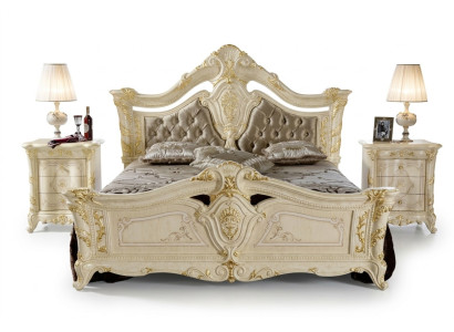 Meubles design Lit moderne 2x Table de chevet Ensemble de chambre à coucher 3 pièces Luxe