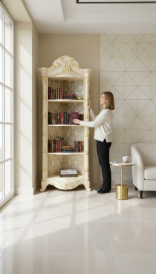 Classique Armoire Bibliothèque en bois nouvelle Étagère de livres Vitrine vitrine cabinet