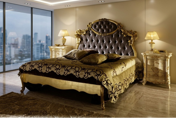 Lits de luxe Chesterfield de chambre d'hôtel de meubles baroques classiques nouveau