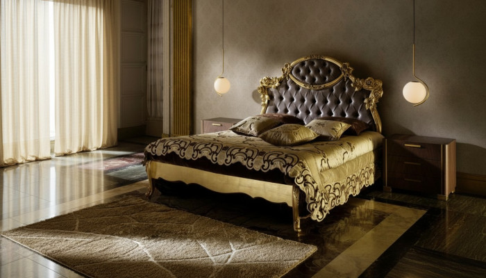 Lit Chambre Ensemble Conception Meubles Classique de Luxe Lits Nouveaux 2x Table de chevet 3 pièces.