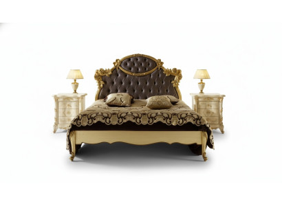 Lit Chambre Ensemble Conception Meubles Classique de Luxe Lits Nouveaux 2x Table de chevet 3 pièces.