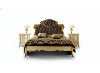 Lit Chambre Ensemble Conception Meubles Classique de Luxe Lits Nouveaux 2x Table de chevet 3 pièces.