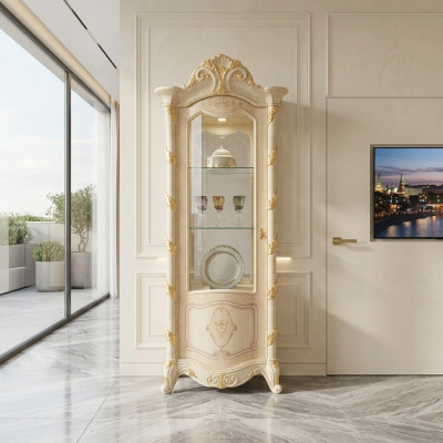 Armoire Buffet Meubles italiens en bois Vitrine Armoire Vitrines Salon