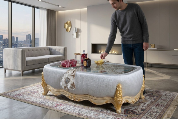 Table basse exclusive pour le salon en bois est un merveilleux ajout à votre décoration intérieure.