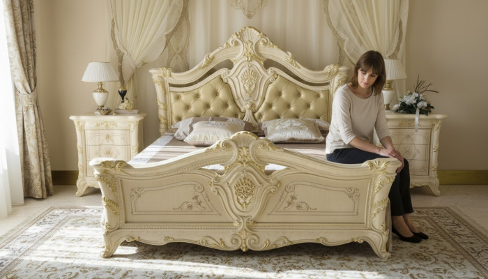 Chambre de Chesterfield Baroque Mobilier Textile Classique Lit de Luxe