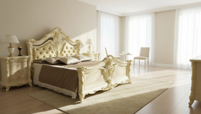 Chambre Luxe Lit Table de chevet Commode Ensemble complet Mobilier Hôtel