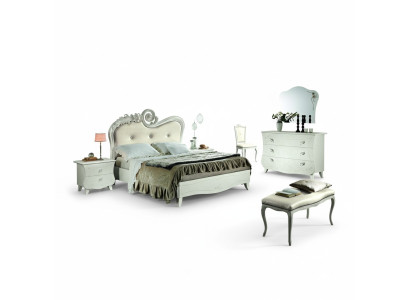 Meubles de design Lits de luxe classiques Nouveau lit 2x Table de chevet Ensemble de chambre à coucher 3 pièces