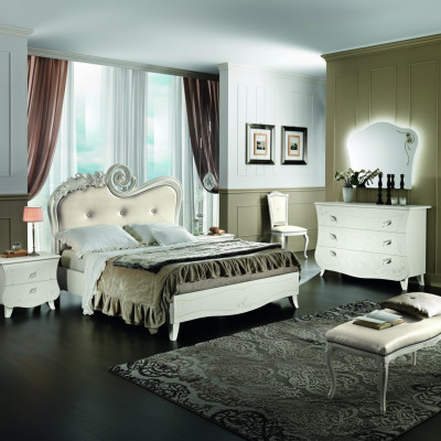 Classique lits de luxe Chesterfield meubles Chambre Baroque Hôtel Tissu