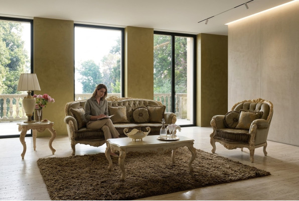 Canapé Design Italien Ensemble de canapé 3+1 place Canapé Rembourrage Mobilier Suite