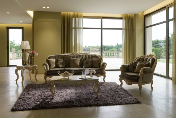 Canapé Design Italien Ensemble de canapé 3+1 place Canapé Rembourrage Mobilier Suite