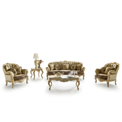 Ensemble de sièges 3+2+1 sièges Tissu d'ameublement italien Design Chesterfield