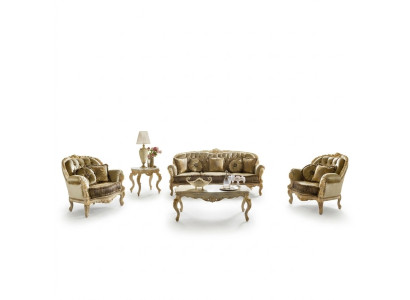 Ensemble de sièges 3+2+1 sièges Tissu d'ameublement italien Design Chesterfield