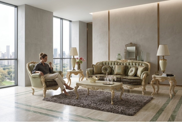 Ensemble de sièges 3+2 places Canapés rembourrés de design Tissu Relax Classic s neuf Marron