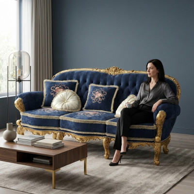 Chesterfield Classic Trois places Canapé paysage vivant Canapés en textile 3 places neuf