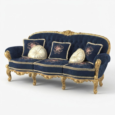 Chesterfield Classic Trois places Canapé paysage vivant Canapés en textile 3 places neuf
